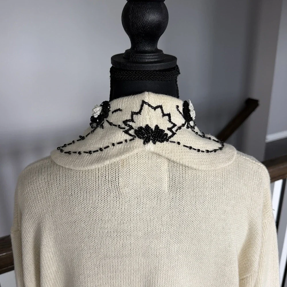 Storybook Knits Sweater Women 1X Long Floral Cardigan Open Front Forever Famous - Picture 6 of 14